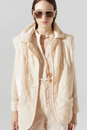Alice Velvet Vest - Nude
