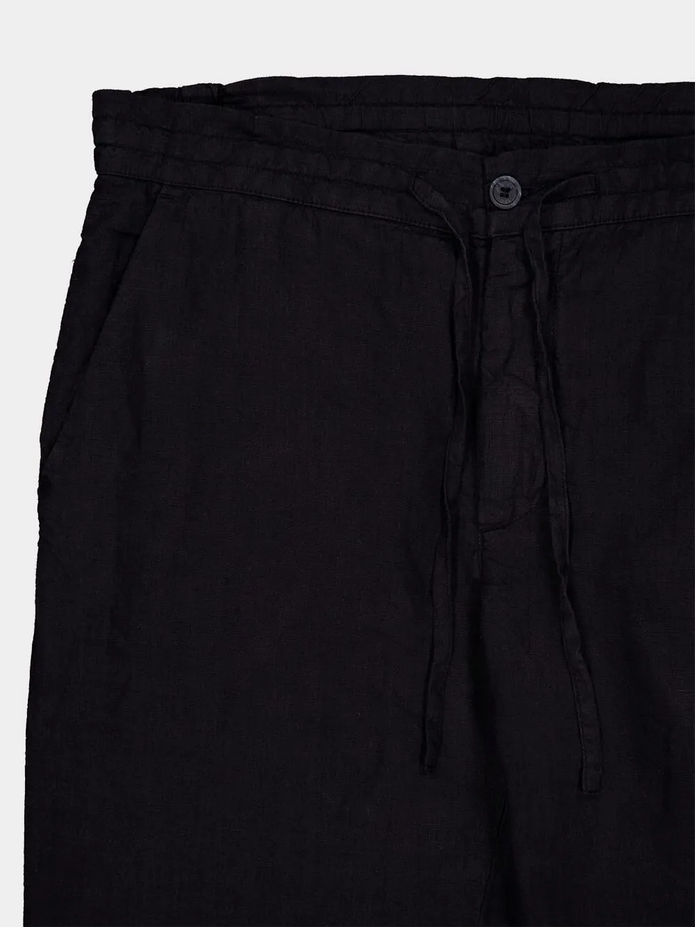 Black Linen Drawstring Pants