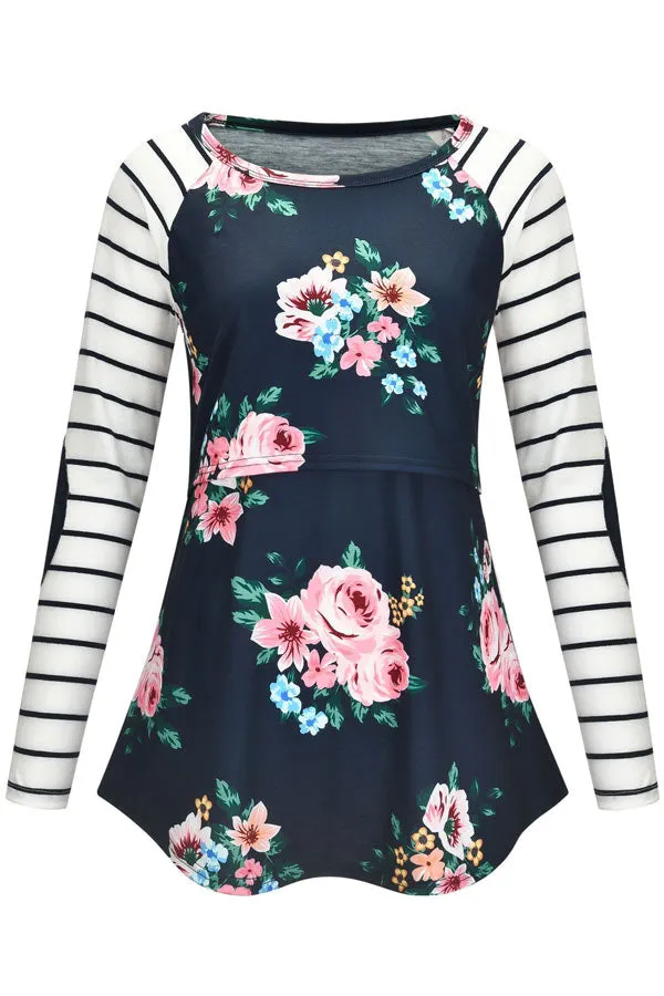 Breastfeeding Comfortable Top Long Sleeve Fashion Pajamas