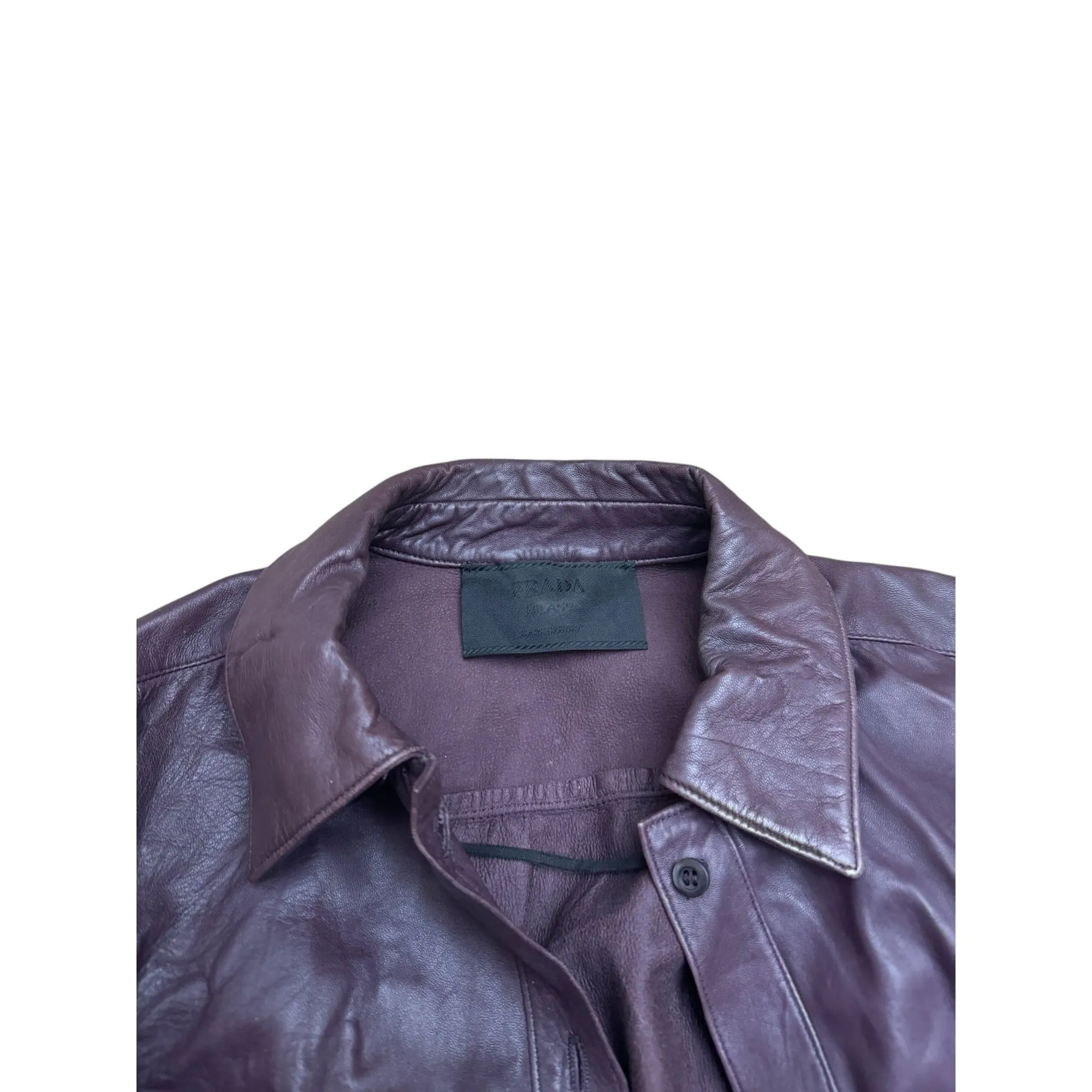 Burgundy Leather Blouse