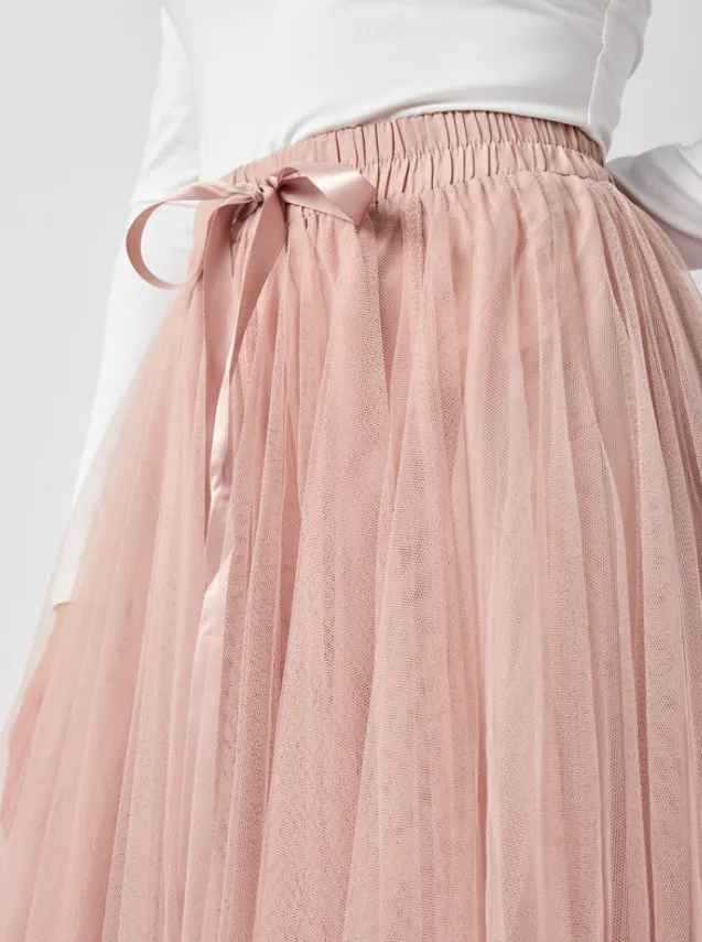 Carrie Tulle Skirt Blush