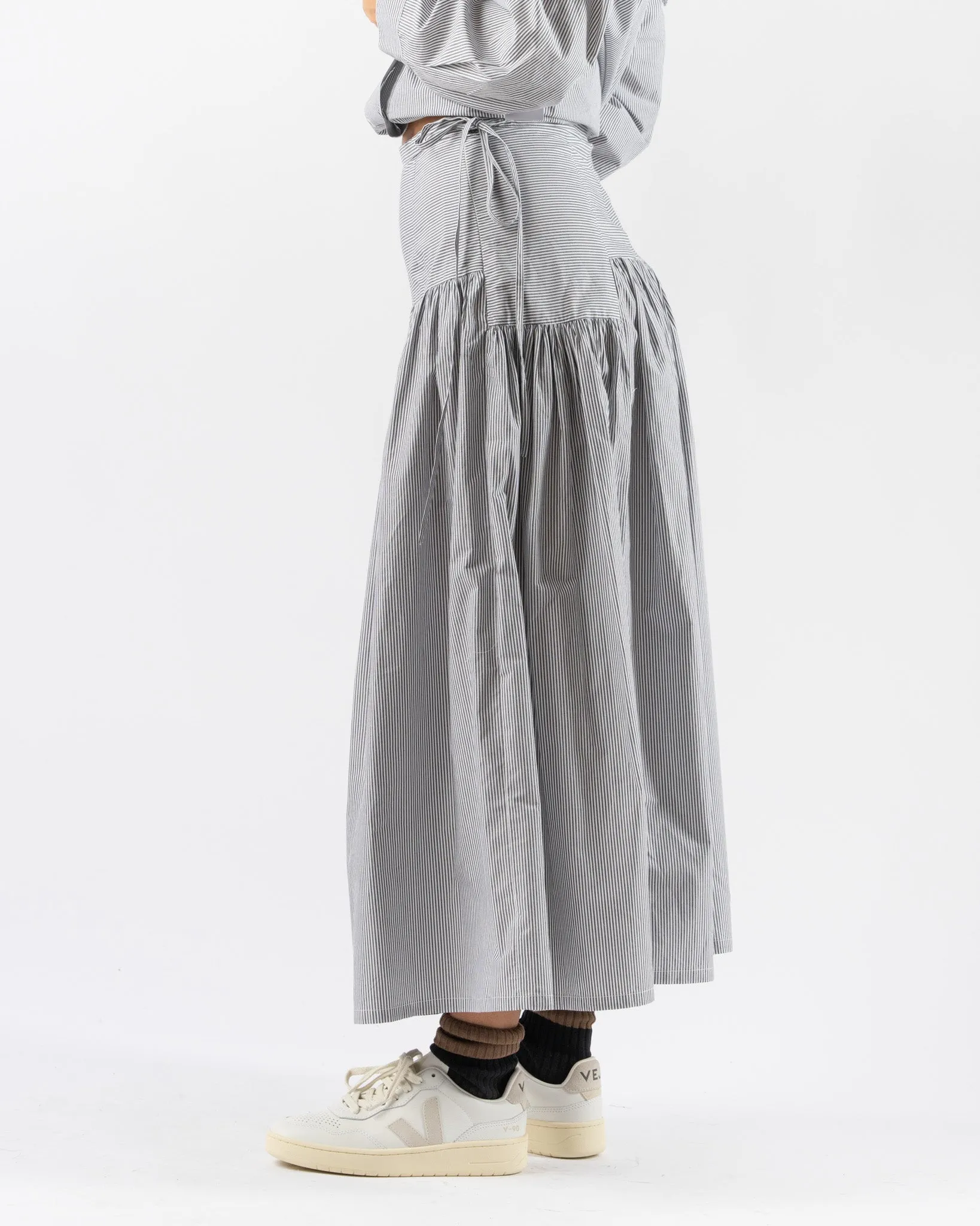 Chelsea Mak Garden Skirt in Shirting Stripe