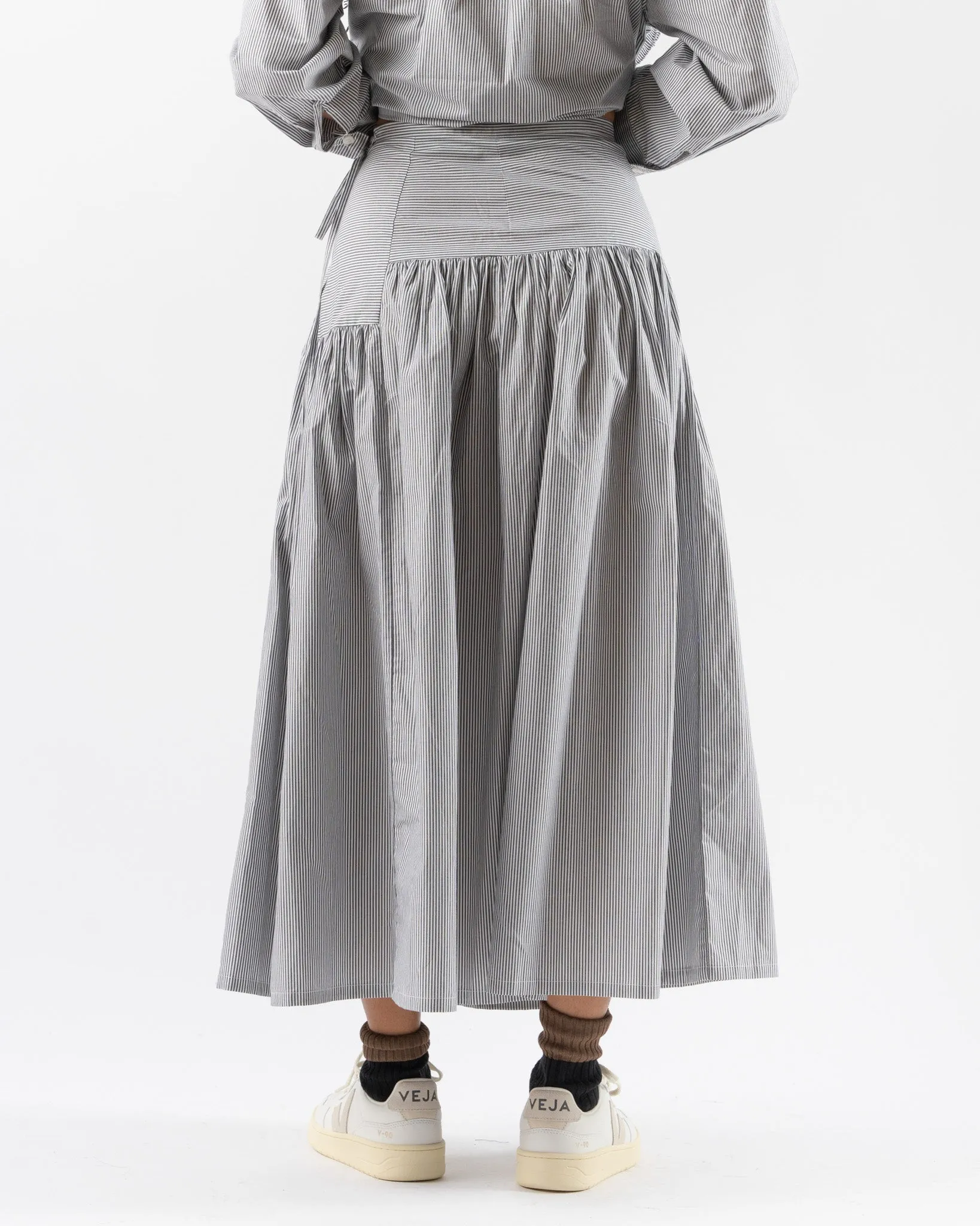 Chelsea Mak Garden Skirt in Shirting Stripe