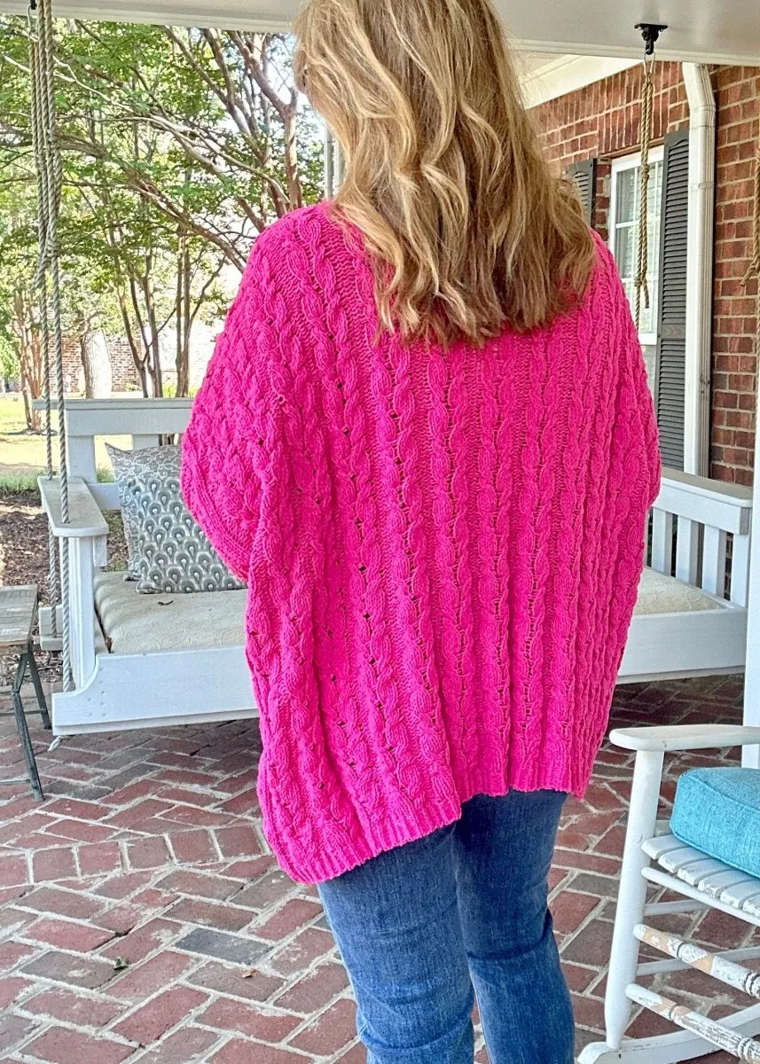 Chunky Chenille Sweater - Pink | Umgee