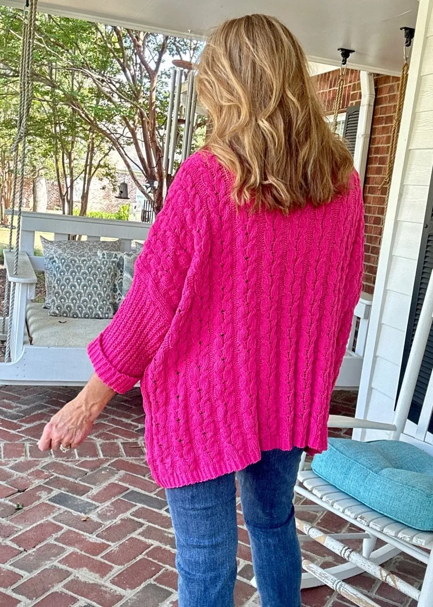 Chunky Chenille Sweater - Pink | Umgee