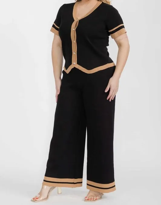 Curvy Knit Button Down Set