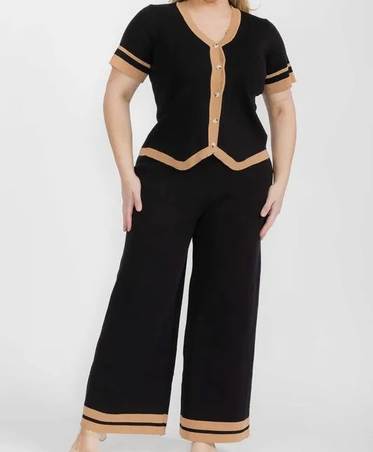 Curvy Knit Button Down Set