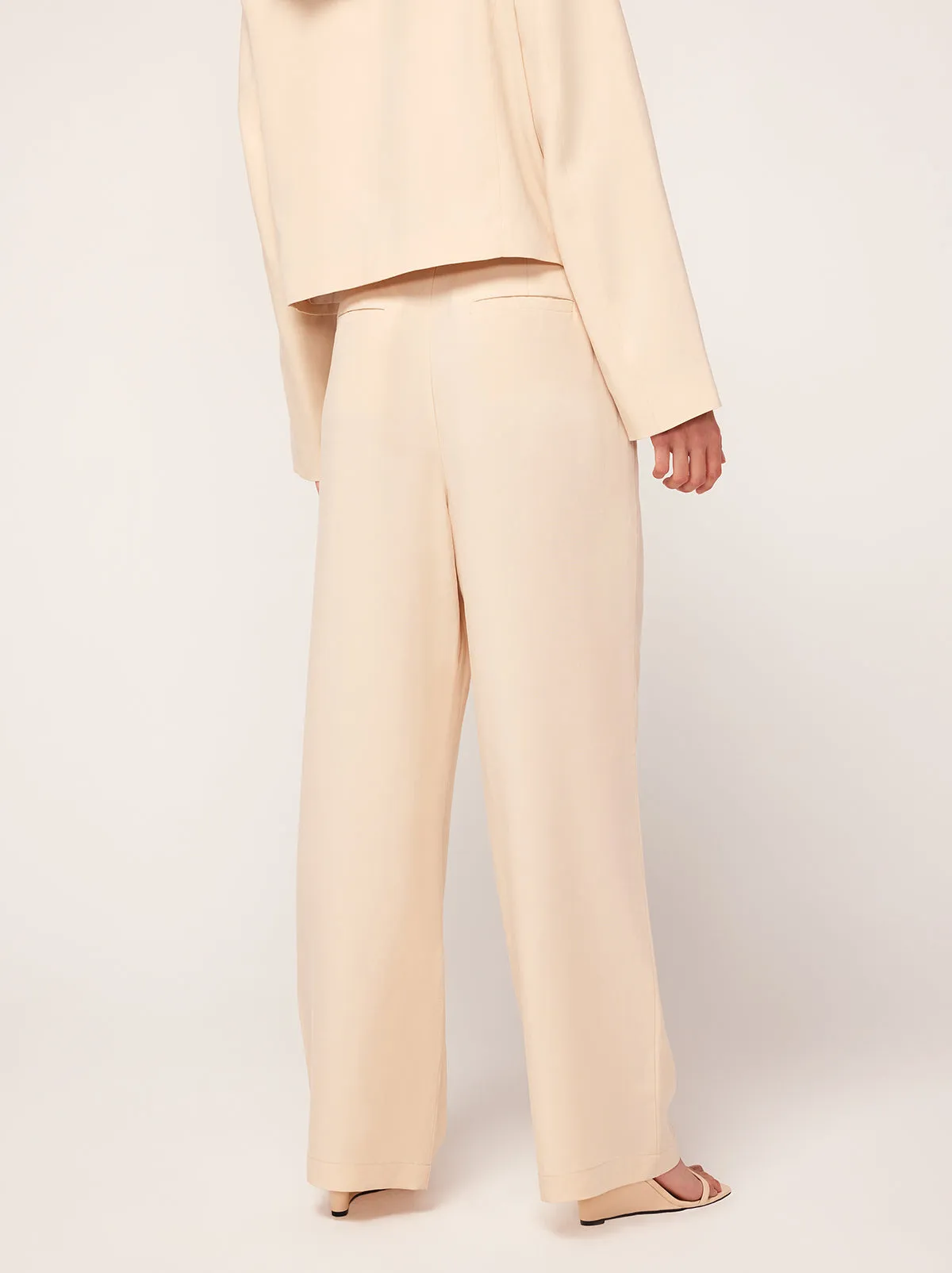 Edith Sand Pleated Front Trousers