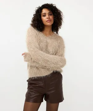 ESQUALO SWEATER SHORT HAIRY SAND