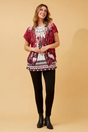 EXCELINA FEATHER DIAMANTE TOP