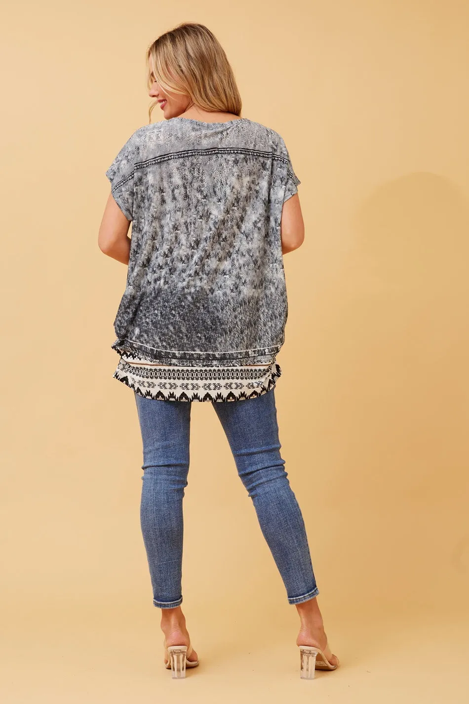 EXCELINA FEATHER DIAMANTE TOP