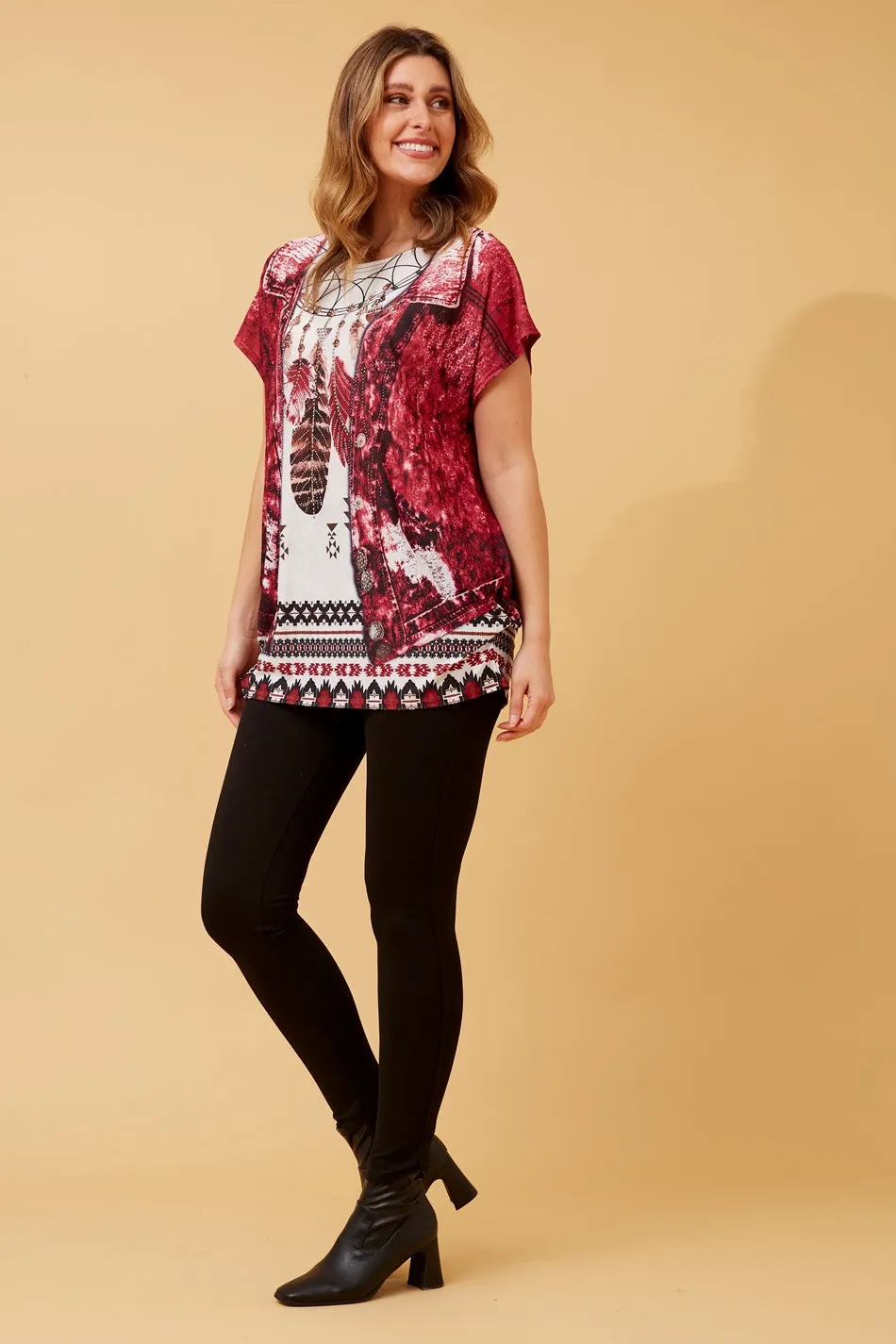 EXCELINA FEATHER DIAMANTE TOP