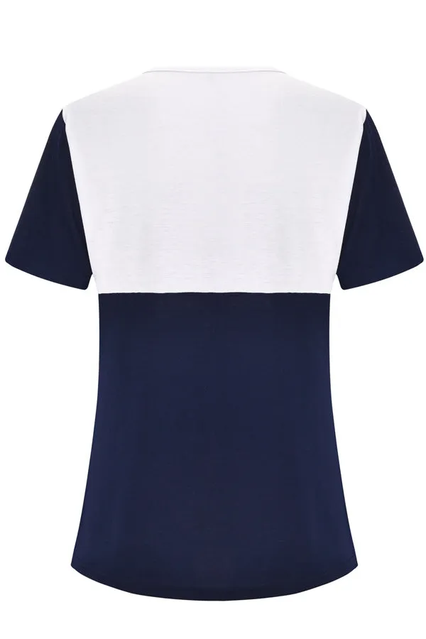 Fashion Nursing Top Contrast Stitching Comfortable Pajamas