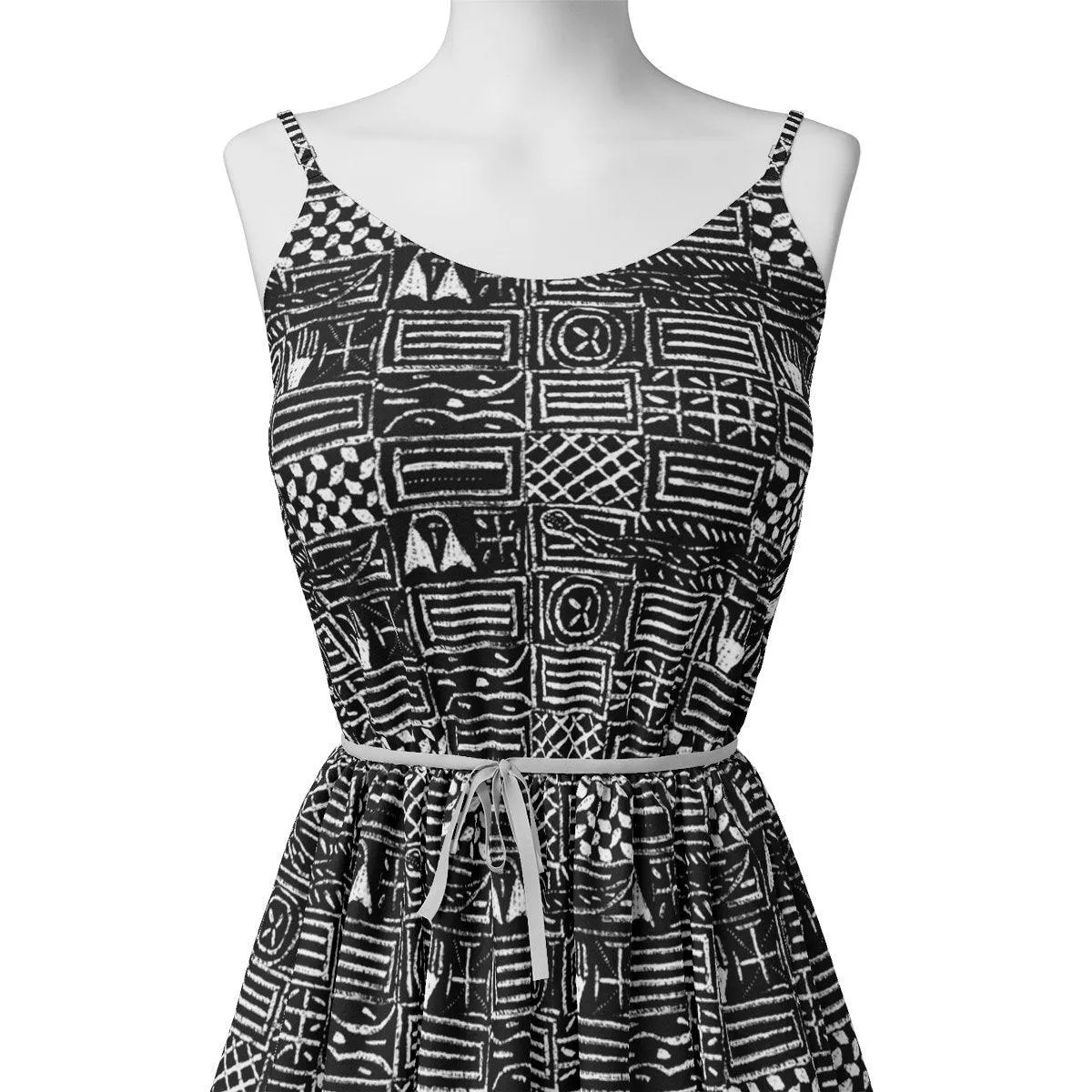 French Black And White Ghost Digital Printed Fabric - Pure Chiffon