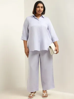 Gia Lavender Straight Blended Linen Pants