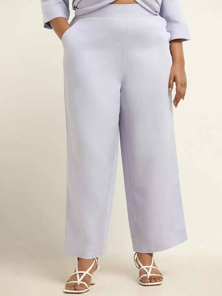 Gia Lavender Straight Blended Linen Pants