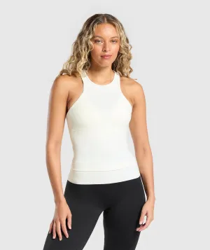 Gymshark Rest Day Luxe Racer Tank - Soft White Gymshark Rest Day Luxe Racer Tank - Soft White