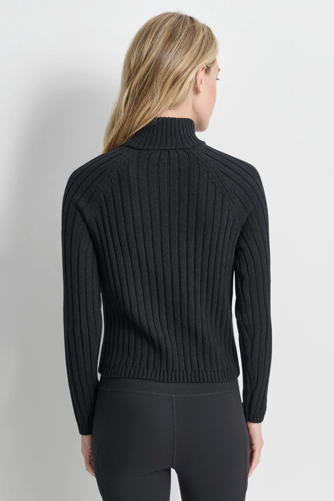HALF ZIP MOCK NECK SWEATER