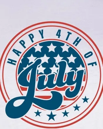 Happy Fourth Circle | White