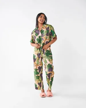 Kip & Co The Vine Organic Cotton Short Sleeve Shirt & Pant Pyjama Set