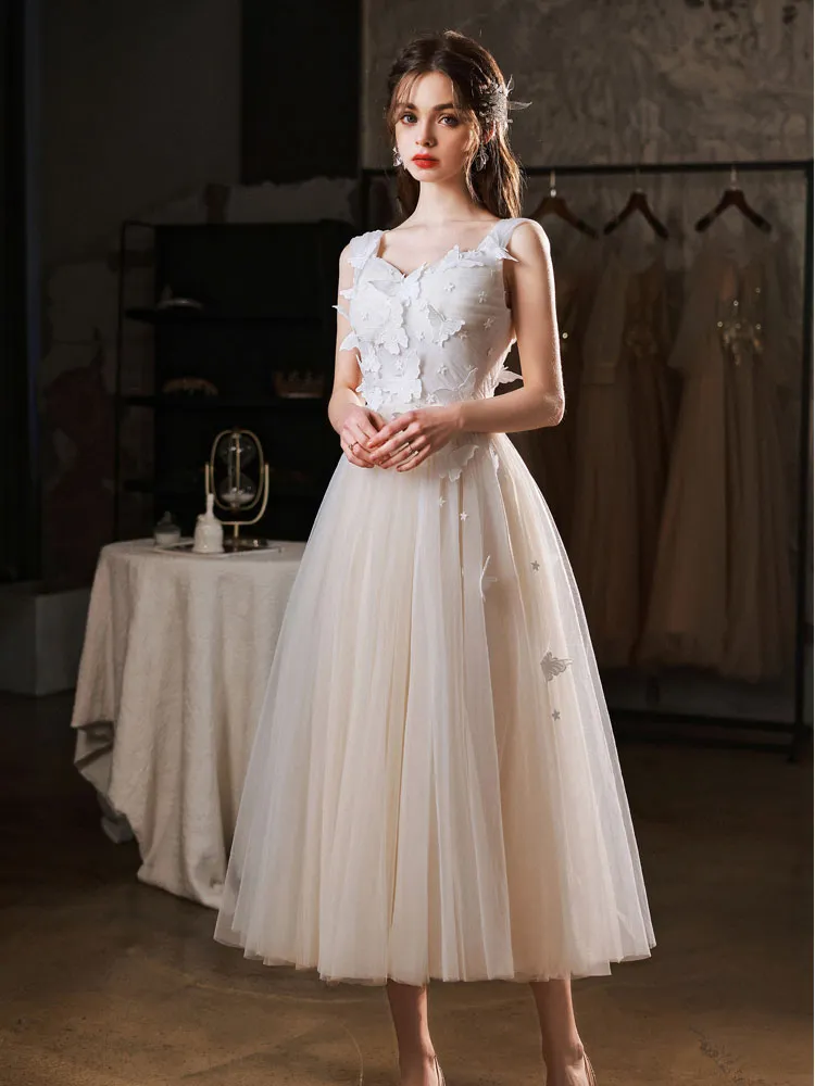 Light Champagne Short Prom Dress, Champagne Homecoming Dresses