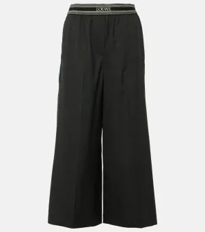 Loewe wool cropped wide leg trousers, gray