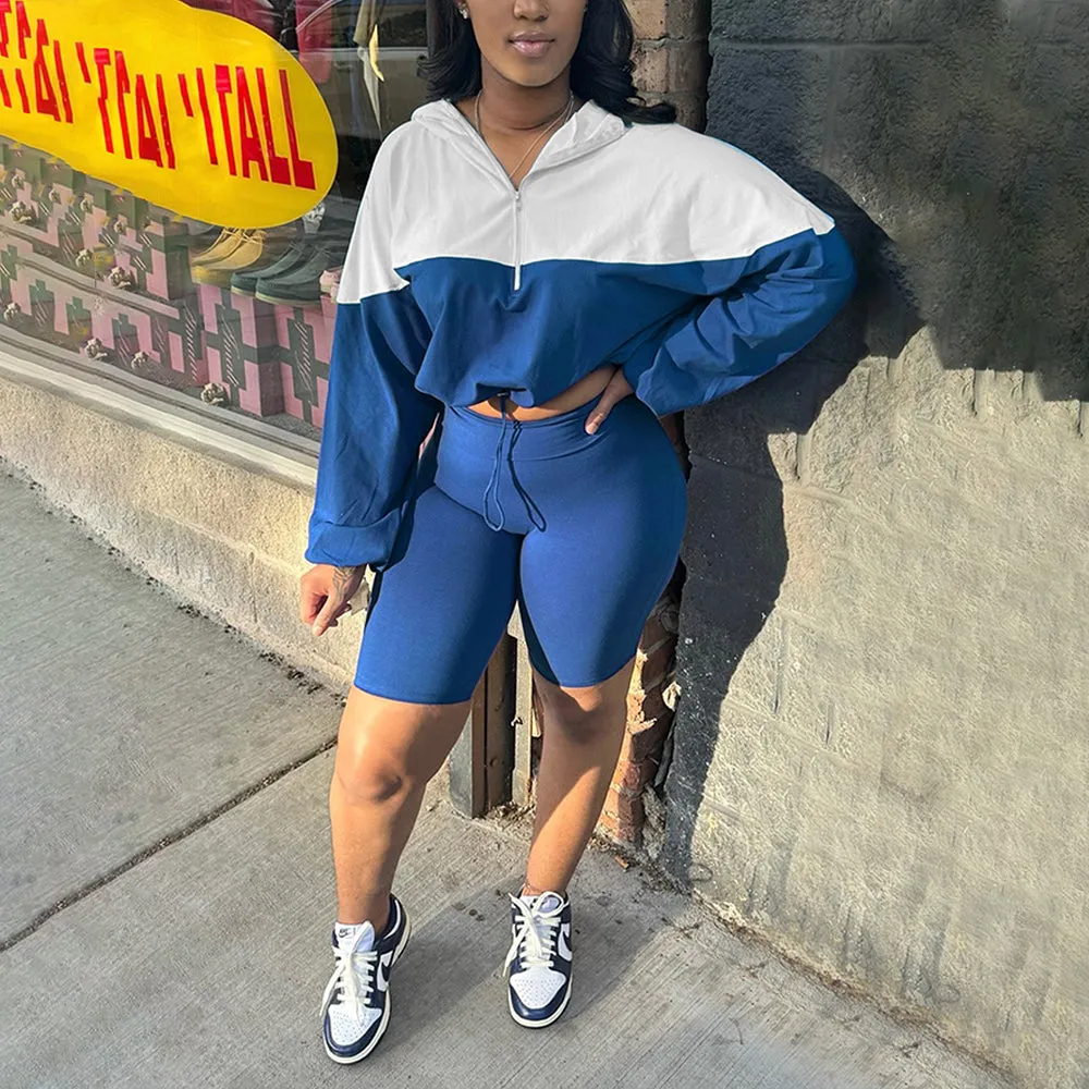 MALYBGG Long Sleeve Pullover And Fitness Short Sets 24039LY