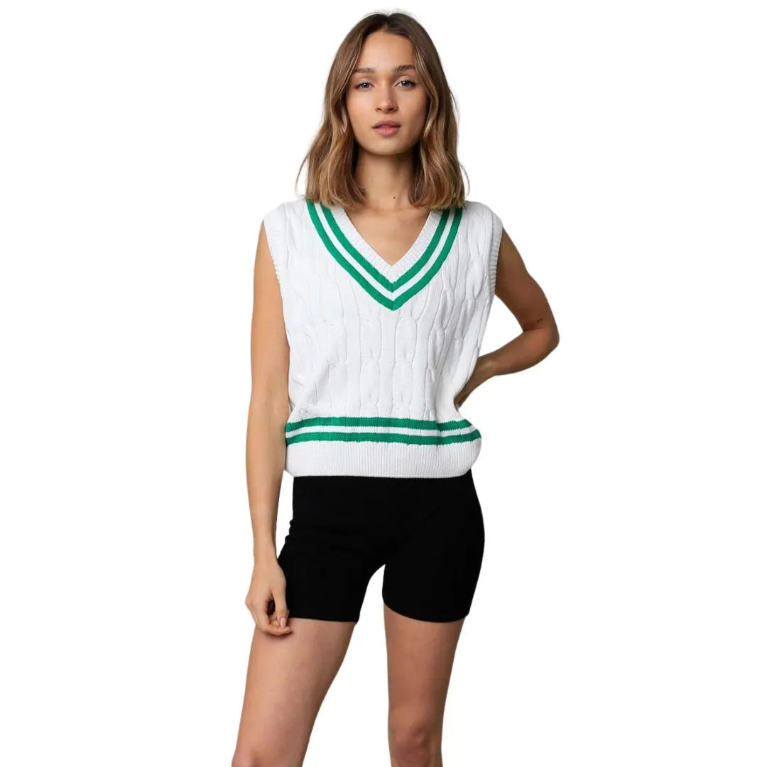 Mckenna Vest (White   Green)