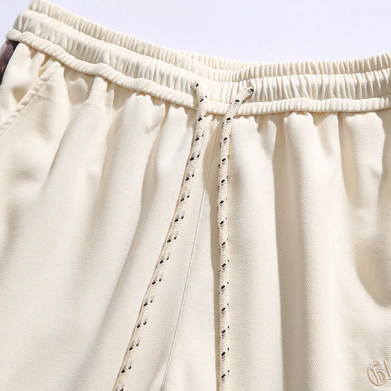 Men Shorts Summer Embroidered Casual Sports Pants Wide Shorts Men