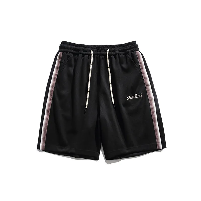 Men Shorts Summer Embroidered Casual Sports Pants Wide Shorts Men