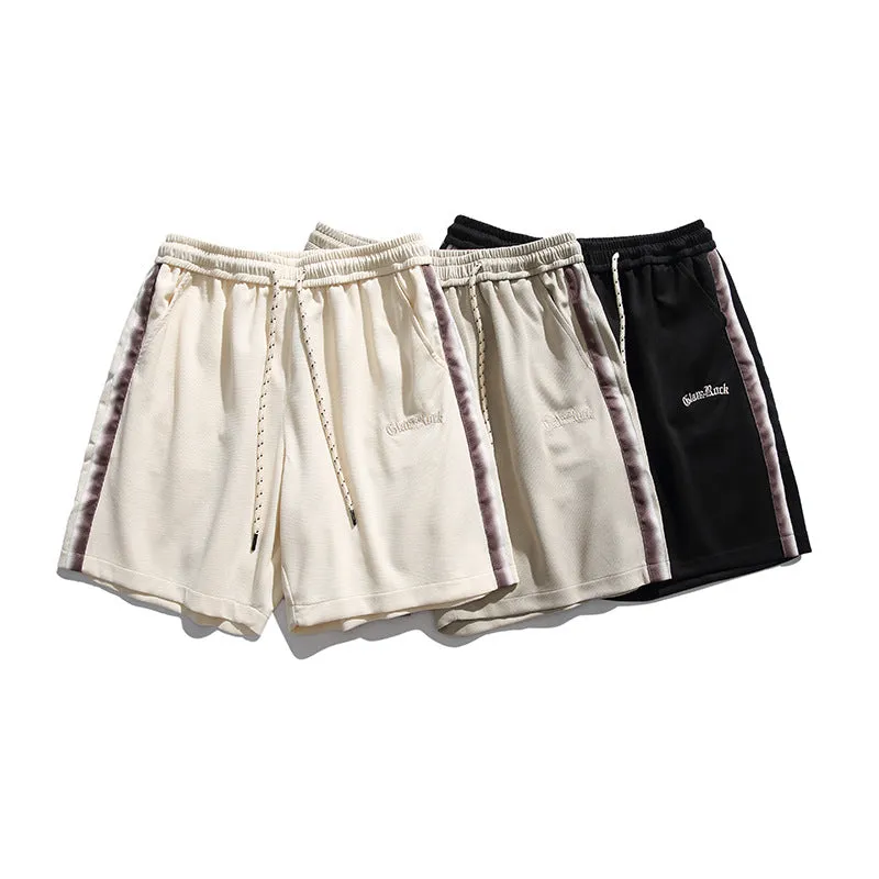 Men Shorts Summer Embroidered Casual Sports Pants Wide Shorts Men