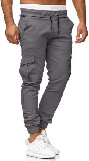 Mens Joggers Cargo Pants Men Fashion Pants Sweatpants Casual Work Chino Pants Drawstring Cargo Pants Hiking Outdoor Pants