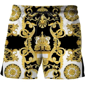 Men's Printed Baroque Art Casual Beach Shorts 14530485L