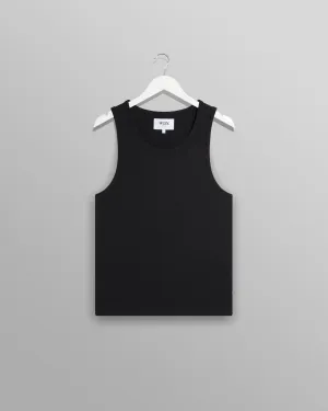 Montague - Black Ribbed Organic Cotton Vest