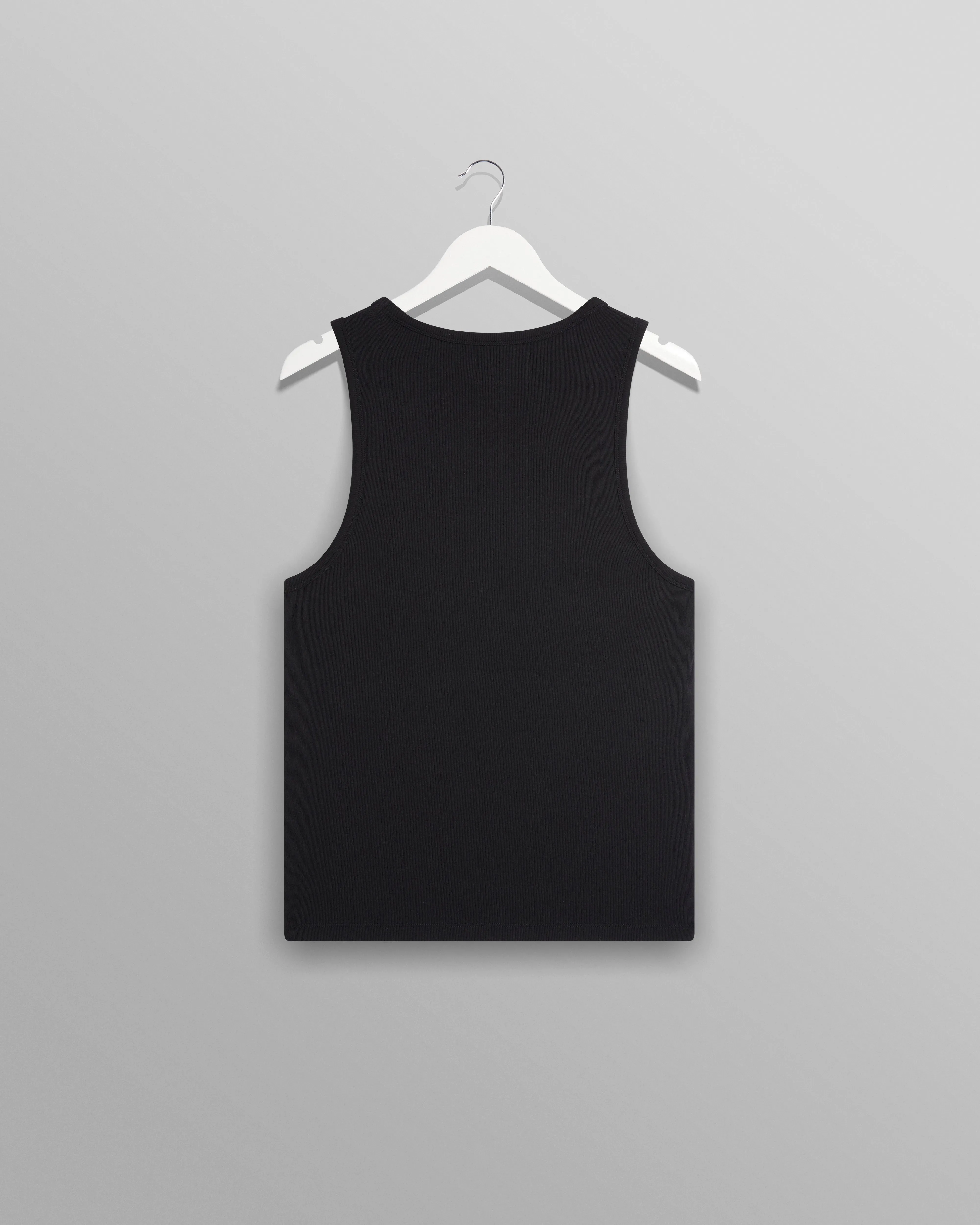 Montague - Black Ribbed Organic Cotton Vest