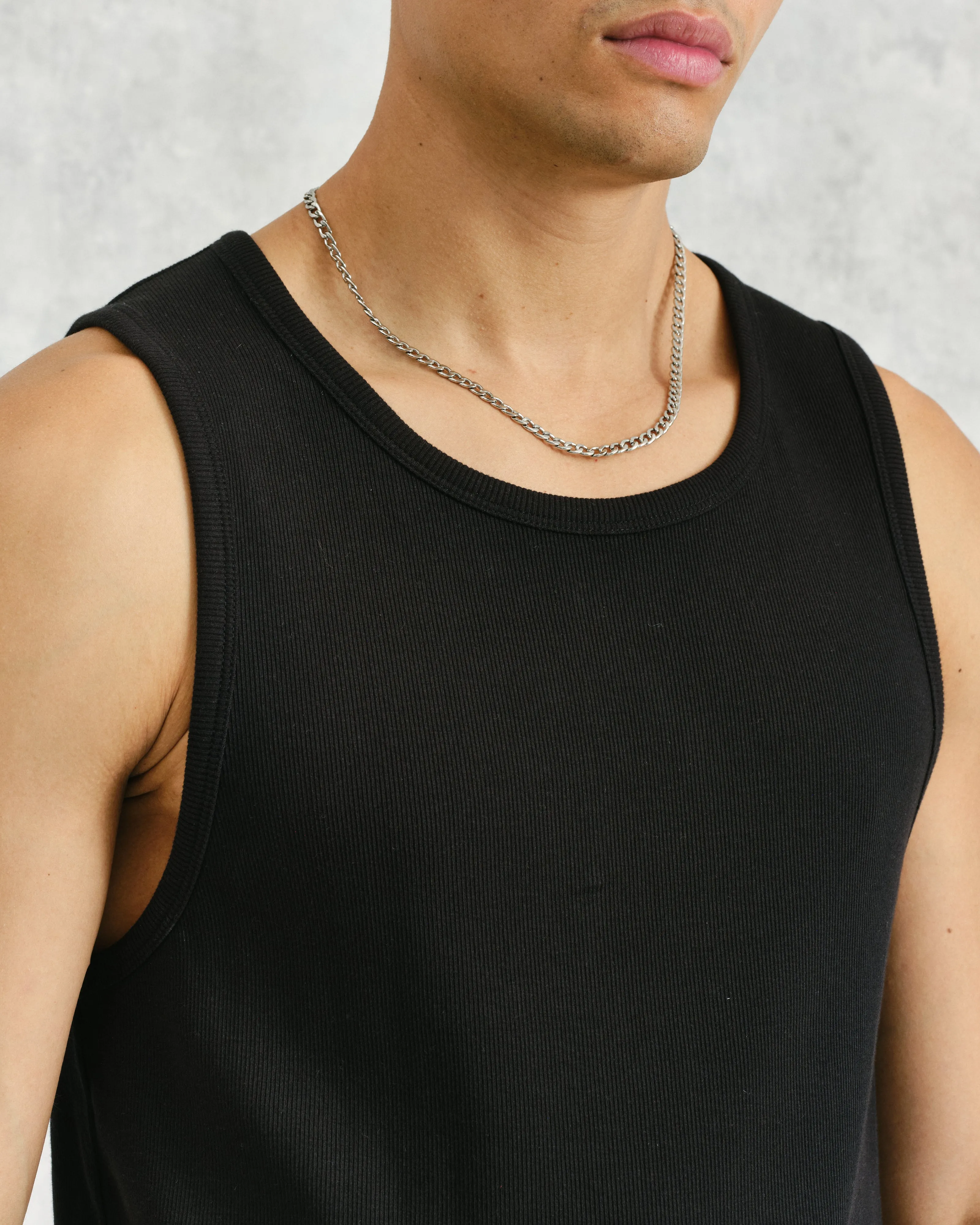 Montague - Black Ribbed Organic Cotton Vest