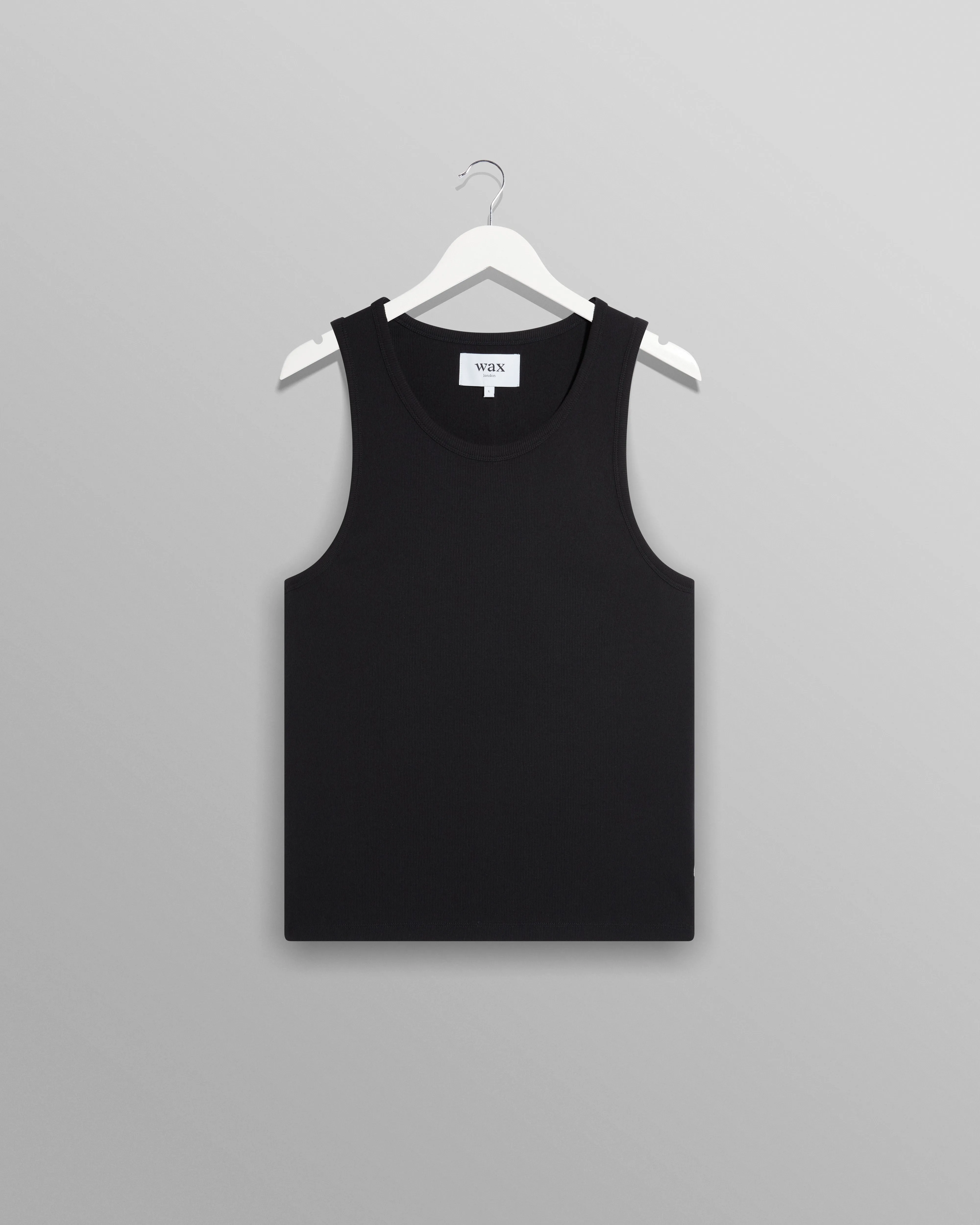 Montague - Black Ribbed Organic Cotton Vest