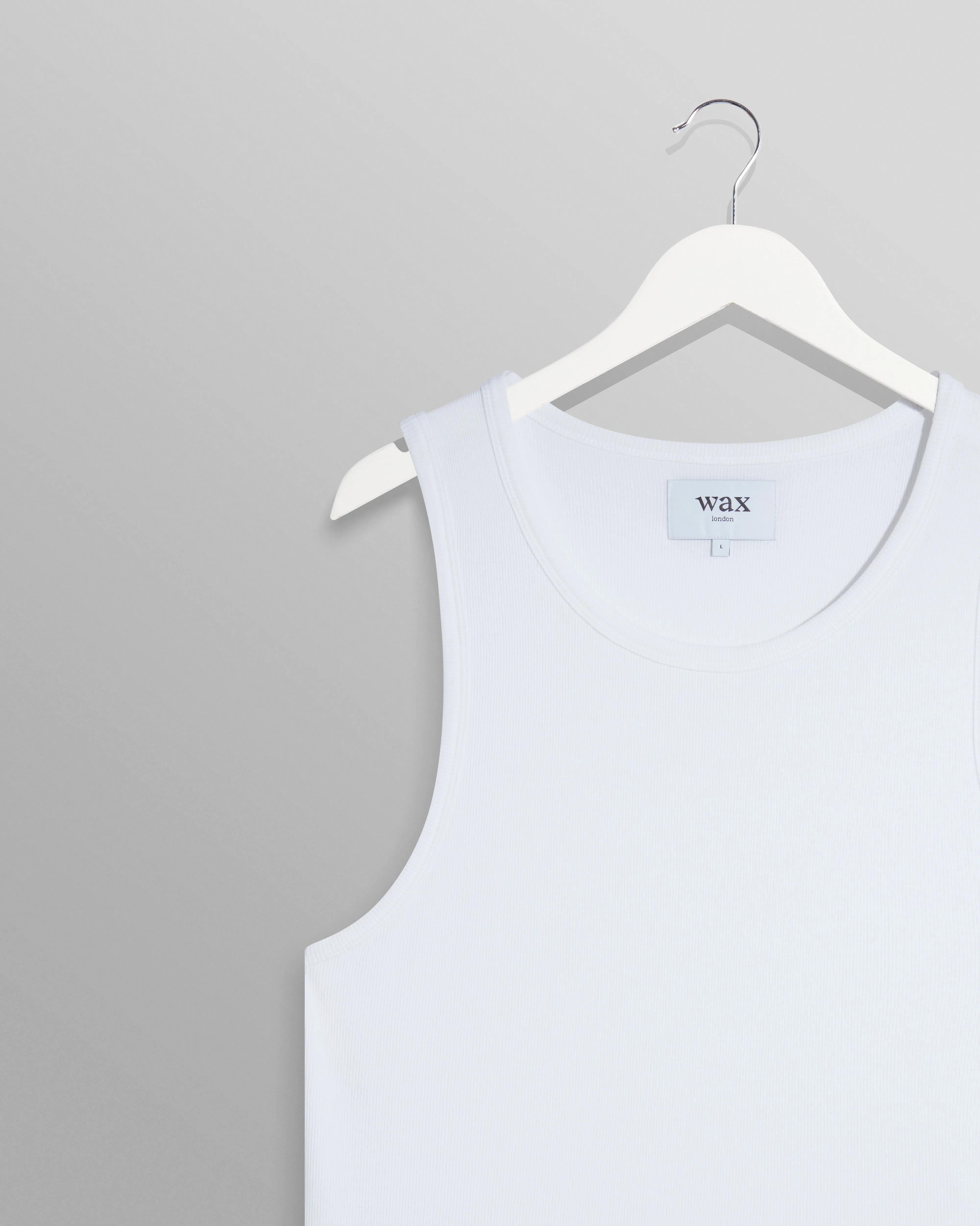 Montague - White Ribbed Organic Cotton Vest