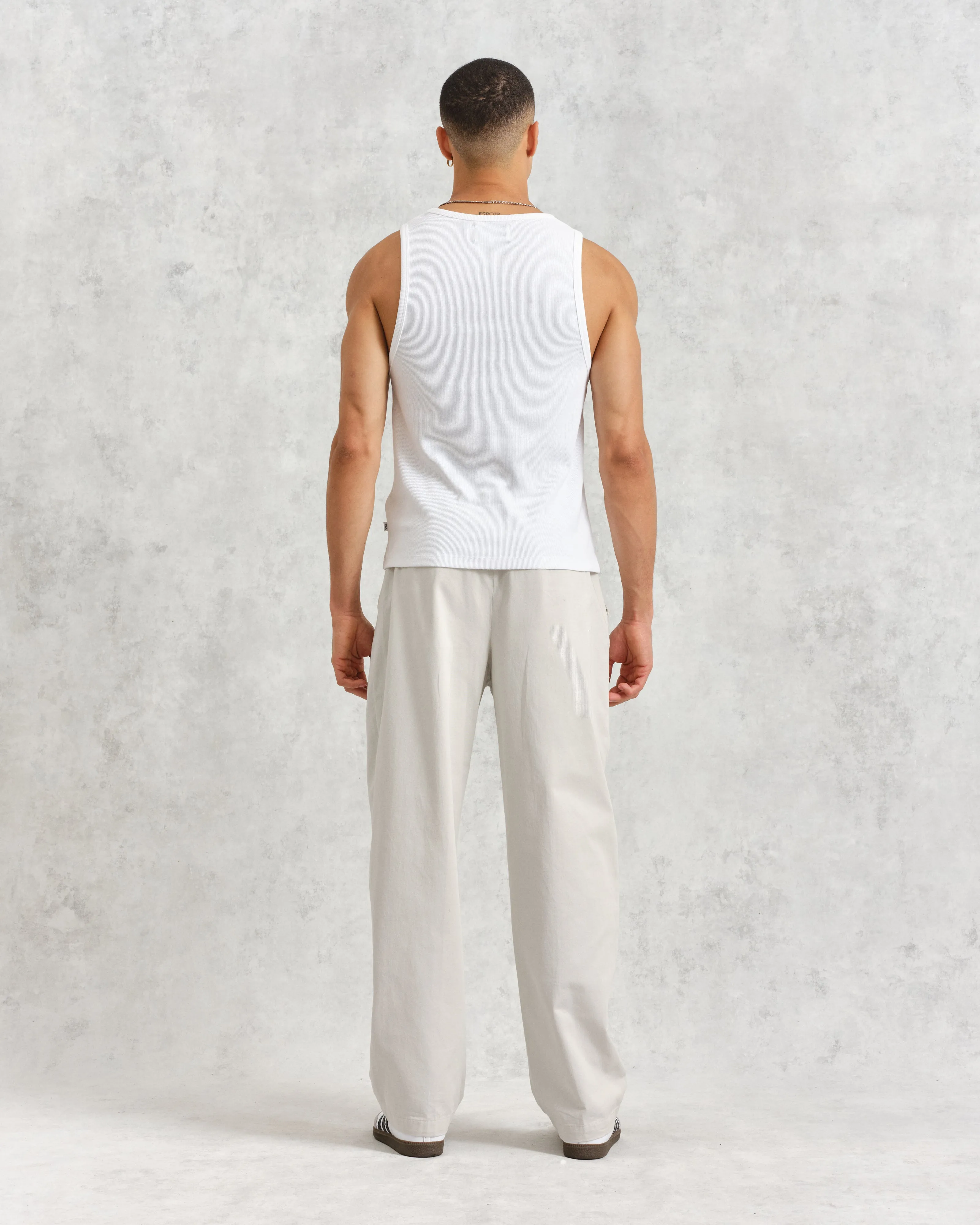 Montague - White Ribbed Organic Cotton Vest