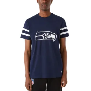 New Era Mens Seattle Seahawks NFL Team Logo Oversized T-Shirt - Blue