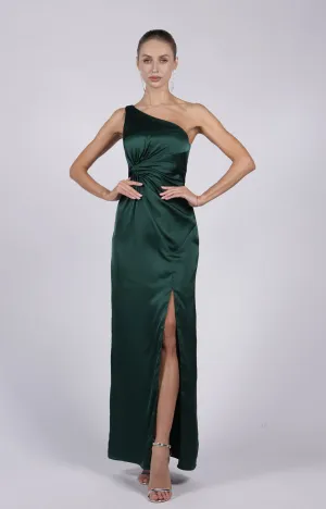 One-shoulder Twisted Split Sheath/Column Maxi Dress