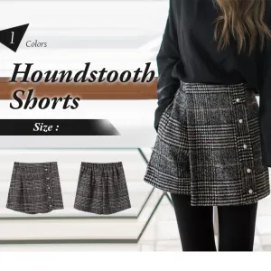 ORANGEBEAR PEARL STUDDED HOUNDSTOOTH SHORTS