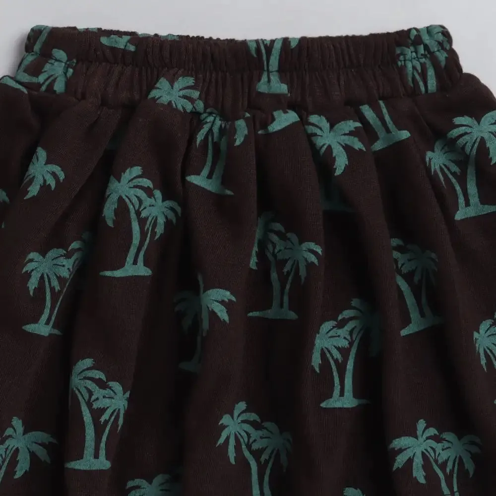 Palm Trees Printed Skirt