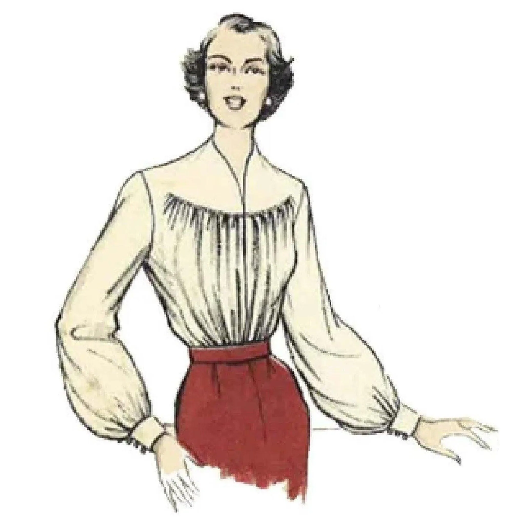PDF - Vintage 1950S Sewing Pattern, Women's Lantern Sleeves Blouse -  Bust 30” (76cm) - Instantly  Print at Home