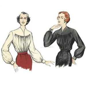 PDF - Vintage 1950S Sewing Pattern, Women's Lantern Sleeves Blouse -  Bust 30” (76cm) - Instantly  Print at Home