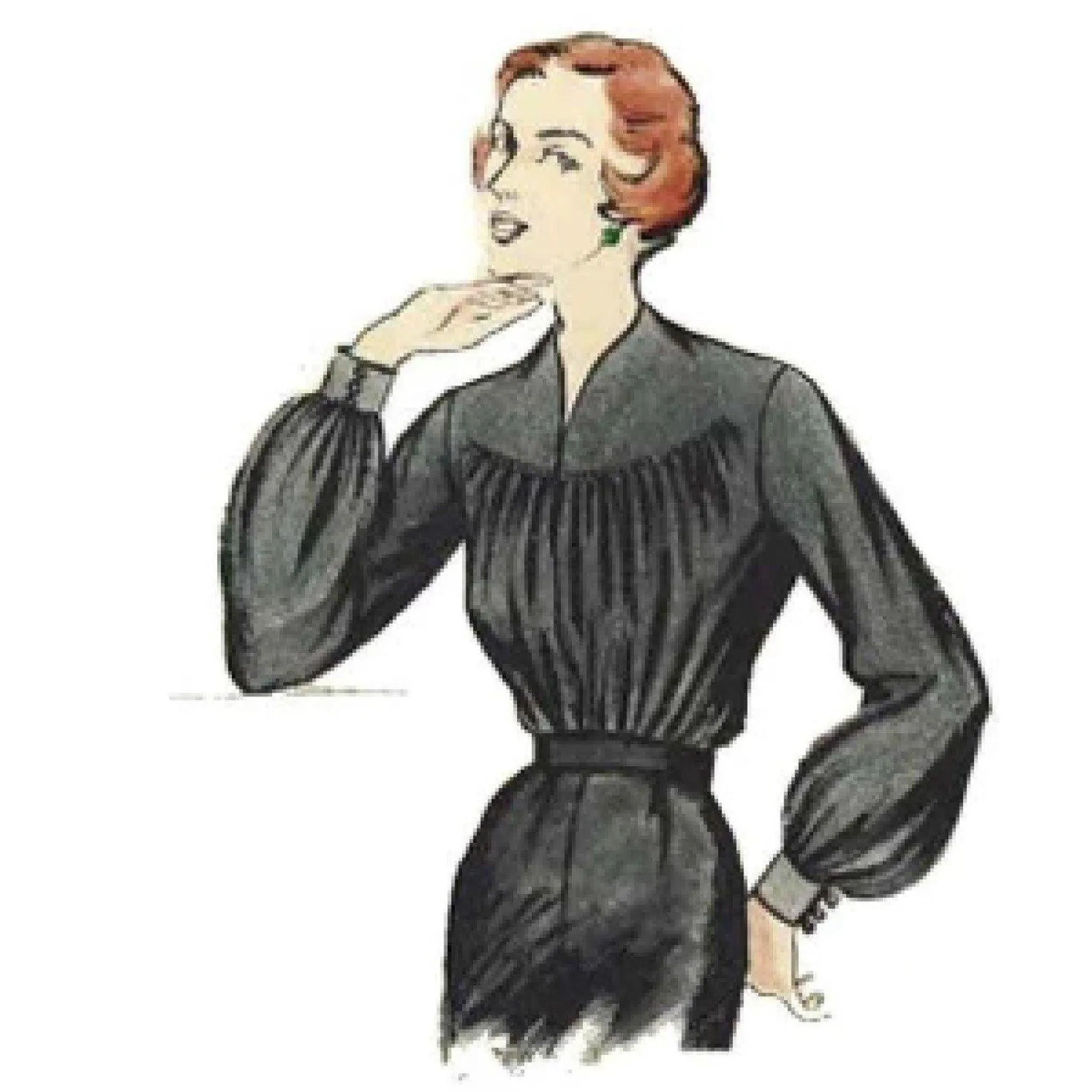PDF - Vintage 1950S Sewing Pattern, Women's Lantern Sleeves Blouse -  Bust 30” (76cm) - Instantly  Print at Home