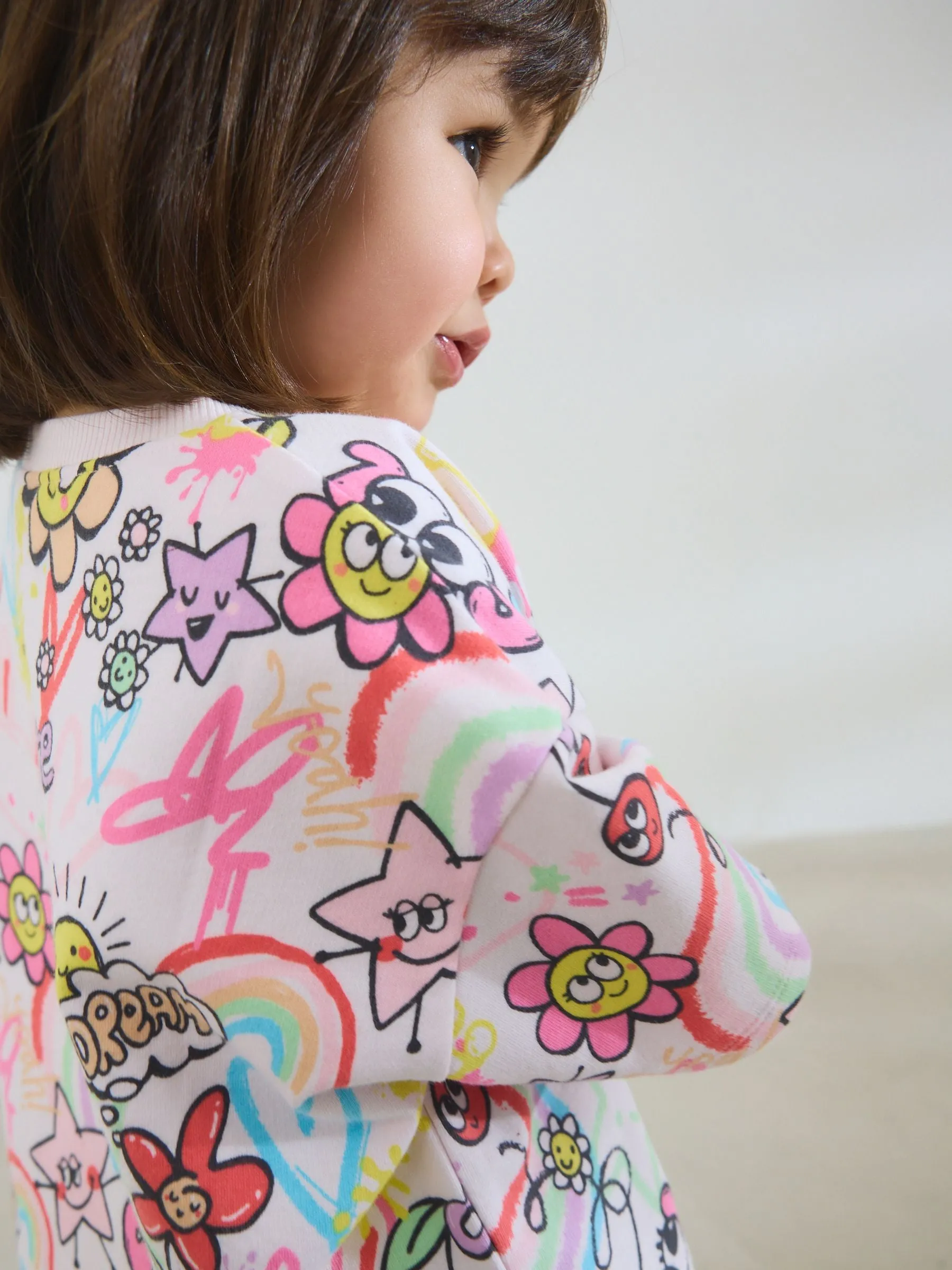 Pink Graffiti 100% Cotton Top & Shorts Set (3mths-7yrs)