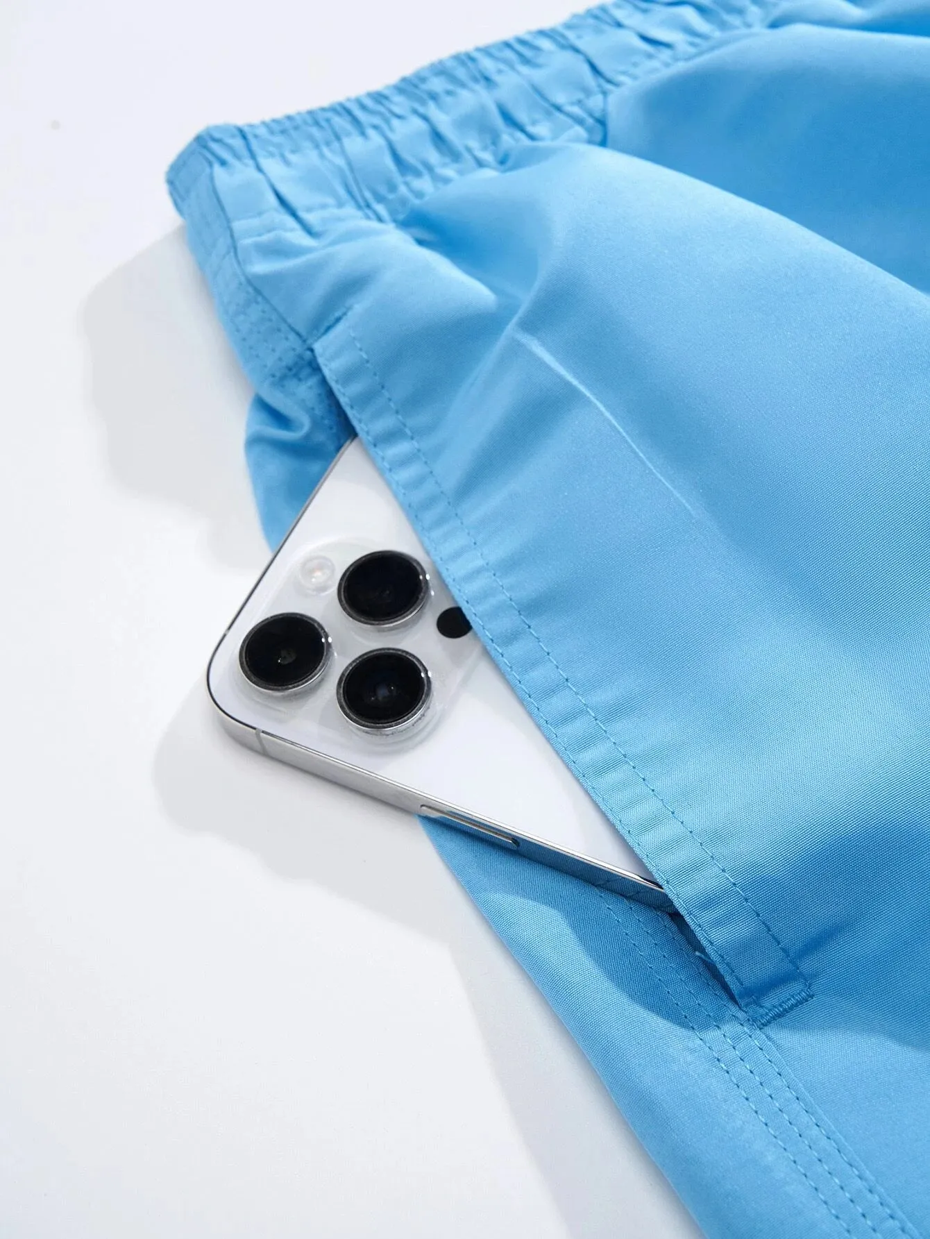 Plain Casual Waist Swim Trunks