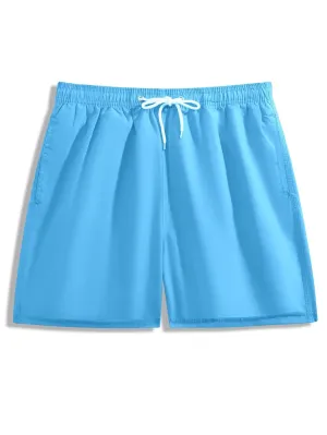 Plain Casual Waist Swim Trunks