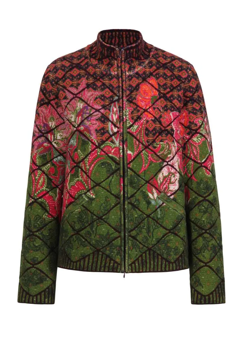 Printed Jacket in Green 232712 by Ivko